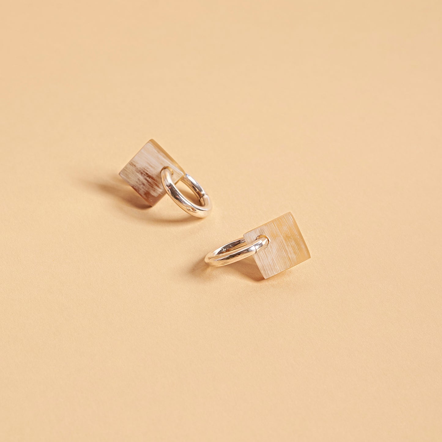 VIEN horn square earrings